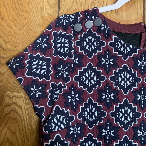 Ann Taylor LOFT Womens Size 8 Multicolor Textured Floral Print Sheath Dress - Picture 3 of 6